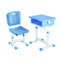 Table de lecture en acier et MDF avec siège en plastique durable à grande capacité de charge, mobilier scolaire, bureau et chaise pour étudiants, pour la maison et les salles de classe universitaires