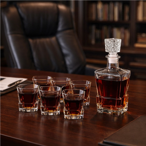 Ensemble de carafe à whisky en forme de glaçon 7 pièces avec verres, carafe à liqueur en verre de qualité supérieure et verres à whisky pour bar à domicile, <span class=keywords><strong>cadeau</strong></span> - Product Image 4