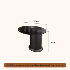 Moderno semplice Rock Slab girovita tavolino da caffè <span class=keywords><strong>di</strong></span> lusso Design ovale mobili per la casa per grandi salotti in metallo - Product Image 6