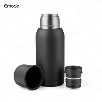 Ensemble de café et thé en acier inoxydable noir mat Tasse et récipient thermos isolés sous vide avec paille pour la maison et les voyages
