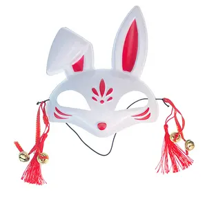 Maschera di volpe mezza faccia in plastica per Halloween Masquerade Ball Party Style Anime Fox Cosplay Party Dress Up