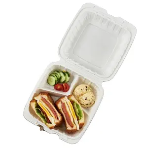 takeway food box eco friendly envases biodegradables disposable 3 compartment food container 993 take away food foam boxes