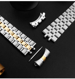Correa de <span class=keywords><strong>reloj</strong></span> de Metal de extremo curvo para Tudores Princes 13 17mm 19 20mm hebilla plegable pulsera de correa de acero inoxidable sólido para hombres y mujeres - Product Image 6