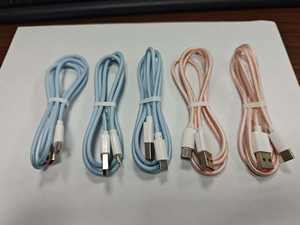 Câble de données tressé en nylon bleu de 1 mètre à charge rapide, personnalisable en gros, directement de l'usine, pour téléphones mobiles séries 8-14 et ordinateurs - Product Image 4