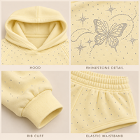 Ensemble assorti personnalisé pour femme avec strass : sweat à capuche court et short à taille élastique – Tenue décontractée