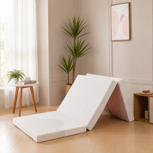 E Z <b>Bed</b> Four Fold 75cm <b>Portable</b> High Density Full Foam Mattress delivers easy folding comfort for guests and travel needs - Product Image 1