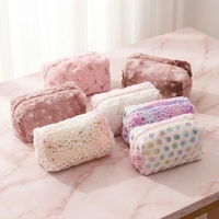 Sac de rangement pour maquillage personnalisé Royal Fair, pochette de rangement en peluche, sac à cosmétiques durable avec fermeture éclair à motifs, sac de maquillage pour cadeaux
