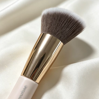 Pinceau de fond de teint professionnel à tête plate Kabuki, poils synthétiques doux pour le maquillage liquide, crème, poudre, outil de mélange, utilisation en salon