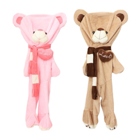 Meilleures ventes : Housse de peluche géante d'ours en peluche non rembourrée, de haute qualité, mignonne et amusante, avec décoration cœur et écharpe, duveteuse