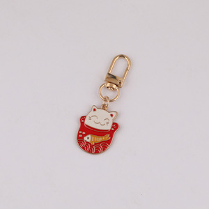Porte-clés Chat porte-bonheur en alliage de zinc, impression numérique, collection Printemps 2024, origine Yiwu, accessoire mousqueton promotionnel - Product Image 5