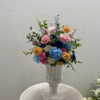 Arrangement de fleurs artificielles bleu rose rouge orange, bouquet de roses mélangées, centre de table de mariage, décoration de fête, décoration de la maison