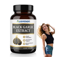 Ausreson OEM Capsules d'extrait d'ail noir pur biologique en gros – Complément pour la santé cardiaque et immunitaire – Capsules d'ail noir chinois