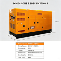 Groupe électrogène diesel silencieux Yuchai 300 kW 375 kVA triphasé insonorisé avec ATS pour alimentation de secours d'usine et de centre de données CE