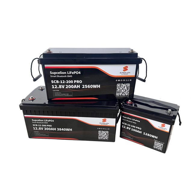 12V 50Ah 100Ah 150Ah 200Ah 300Ah LiFePO4 Deep Cycle Bluetooth Lithium Battery for Solar & RV Energy Storage