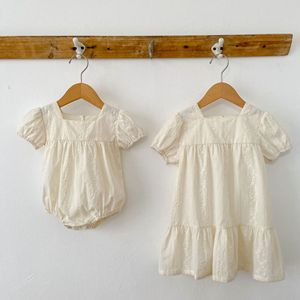 Zusjes meisjesjurk zomer nieuw borduurwerk kinderen prinsessenrok baby romper katoen babykleding - Product Image 3