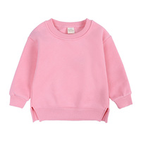Sweat-shirt décontracté en coton pour enfants, veste à enfiler, couleur unie, polaire, manches longues, style coréen, bébé, automne, hiver