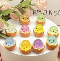 Figurines de poulet lumineuses multicolores en résine, ornements de paysage, bijoux, artisanat, accessoires, jouets
