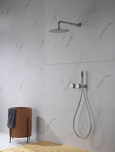 Ensemble de douche mural contemporain en laiton poli à double poignée pour hôtel, avec cartouche céramique et jet pluie, de l'usine Aideal de Jiangmen - Product Image 3