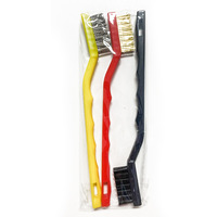 DS2479 Lot de 3 brosses en laiton, acier inoxydable et nylon pour le nettoyage, l'élimination de la rouille, la saleté, la peinture, le frottage, petite brosse métallique, brosse à fil pour les espaces étroits