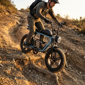 Bicicleta Eléctrica Todoterreno con Llantas Anchas para Todas las Estaciones, Batería de 48V 16Ah, Bicicleta Eléctrica Vintage Scrambler para Explorar la Playa y la Nieve - Product Image 5