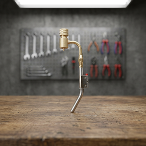 Torche portable pivotante Tesmo Lumos B en laiton et acier inoxydable, torche à gaz propane 100A pour le brasage, la soudure de tuyaux en cuivre, AC - Product Image 2