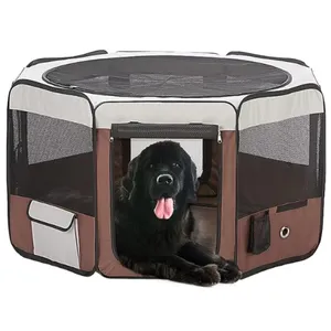 Krasbestendige Kattenhond Pet Box Kooi Voor Honden Binnen/Buiten Verwijderbare Mesh Schaduwbedekking Pet Box
