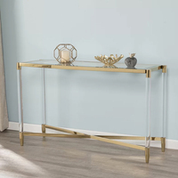 Table console moderne en acrylique de luxe - Design miroir à 92 % de transparence pour salon, hôtel et villa - Durable et facile à nettoyer