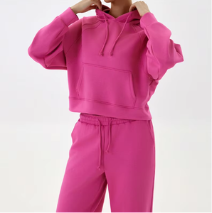 New Fall New Arrivals Casual Sweatshirt Sports Suit Hooded Loose Top Wide Leg Trousers Running Fitness Wear Two Piece Set