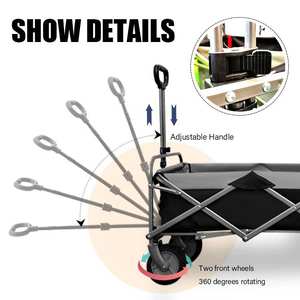 Factory Directly Wholesale collapsible folding wagon outdoor beach <b>trolley</b> camping folding wagon - Product Image 5