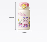Thermos à double paroi en acier inoxydable pour enfants de 550 ml, gobelet à eau isolé sous vide, design de dessin animé, bouchon anti-fuite, maintien de la chaleur pendant 6 à 12 heures