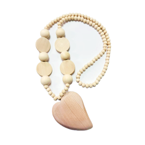 Collar de madera hecho a mano de moda personalizado, regalos novedosos, joyería, accesorios de moda, collar de cuentas de madera con cuentas pintadas - Product Image 3