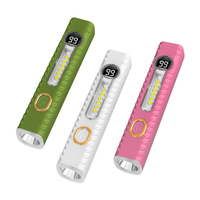 Mini Linterna LED Multifuncional, Recargable Tipo-C, Táctica, con Pantalla Digital de Potencia y Luz de Señalización Roja y Azul