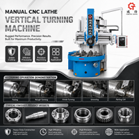 Tour CNC manuel à colonne verticale simple avec mandrin à quatre mors, volant manuel et commande articulée suspendue