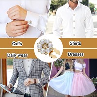 Kancing Berhias Bunga Rhinestone untuk Kemeja, Penutup Manset, Logo Merek, Kancing Logam Dekoratif Khusus untuk Kemeja