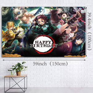Anime <span class=keywords><strong>Demon</strong></span> <span class=keywords><strong>Slayer</strong></span> Toile de fond Photographie Enfants Fête d'Anniversaire Décoration <span class=keywords><strong>Bannière</strong></span> Photographie Toile de fond Studio Photo - Product Image 3