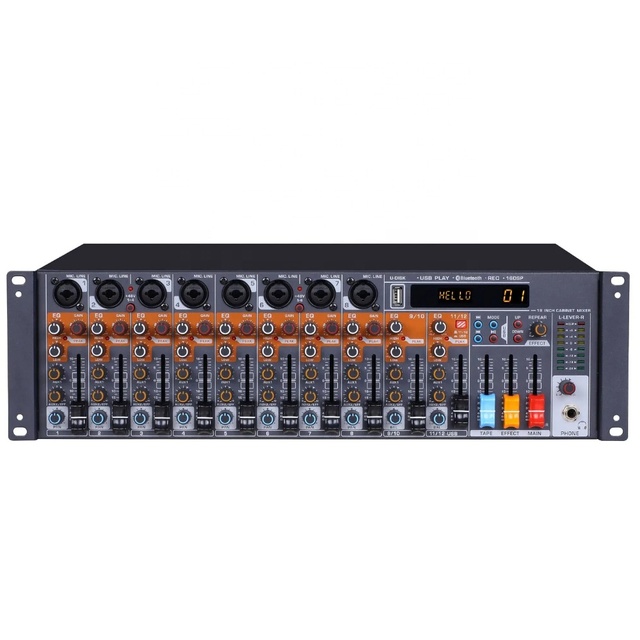 MJ-12 16 Sound Effects 12-channel Mixer Microphone Preamplifier in 3U Rack Interface Audio Mixer