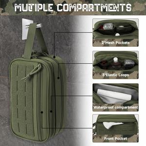 Petite trousse de toilette tactique zippée pour sac, pochettes Molle en polyester imperméable pour hommes, idéale pour le voyage, la douche et le rasage - Product Image 4