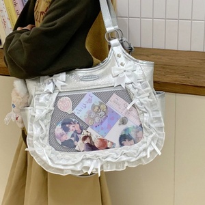 Bolso de Mensajero de Satén para Mujer, al por Mayor, a la Moda, Impermeable, con Cierre de Cremallera, Gran Capacidad, con Ventana Frontal de Malla - Product Image 5