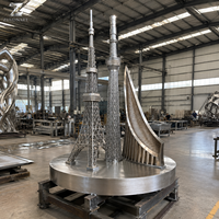 Escultura de Acero Inoxidable de Monumentos Urbanos, Modelo Skyline, Artesanía Metálica Directa de Fábrica para Exhibición en Plazas, Parques y Turismo