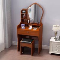 Coiffeuse moderne blanche pour enfant avec miroir et tiroirs