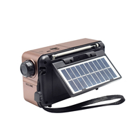 Vente en gros de lecteurs de musique numériques portables miniatures à énergie solaire FM rechargeables avec écran numérique USB TF, haut-parleur intégré, radio de poche