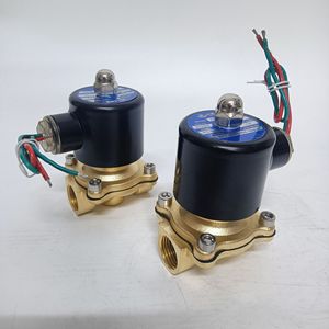 วาล์วโซลินอยด์ทองเหลืองสองตำแหน่งสองทาง 2W160 15 AC220V วาล์วควบคุมน้ำและอากาศ - Product Image 2