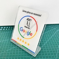 Support d'affichage NFC personnalisé pour avis Google, avec carte Instagram, menu tactile, code QR professionnel et puce programmable réinscriptible NTAG213 215 216
