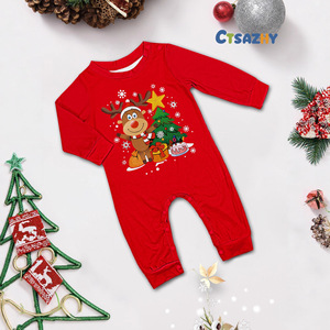 Conjuntos de Pijamas de Natal para Pais e Filhos com Design de Renas e Árvores, em Poliéster Macio, para a Estação de Outono, para Mãe e Filho, Mãe e Filha - Product Image 5