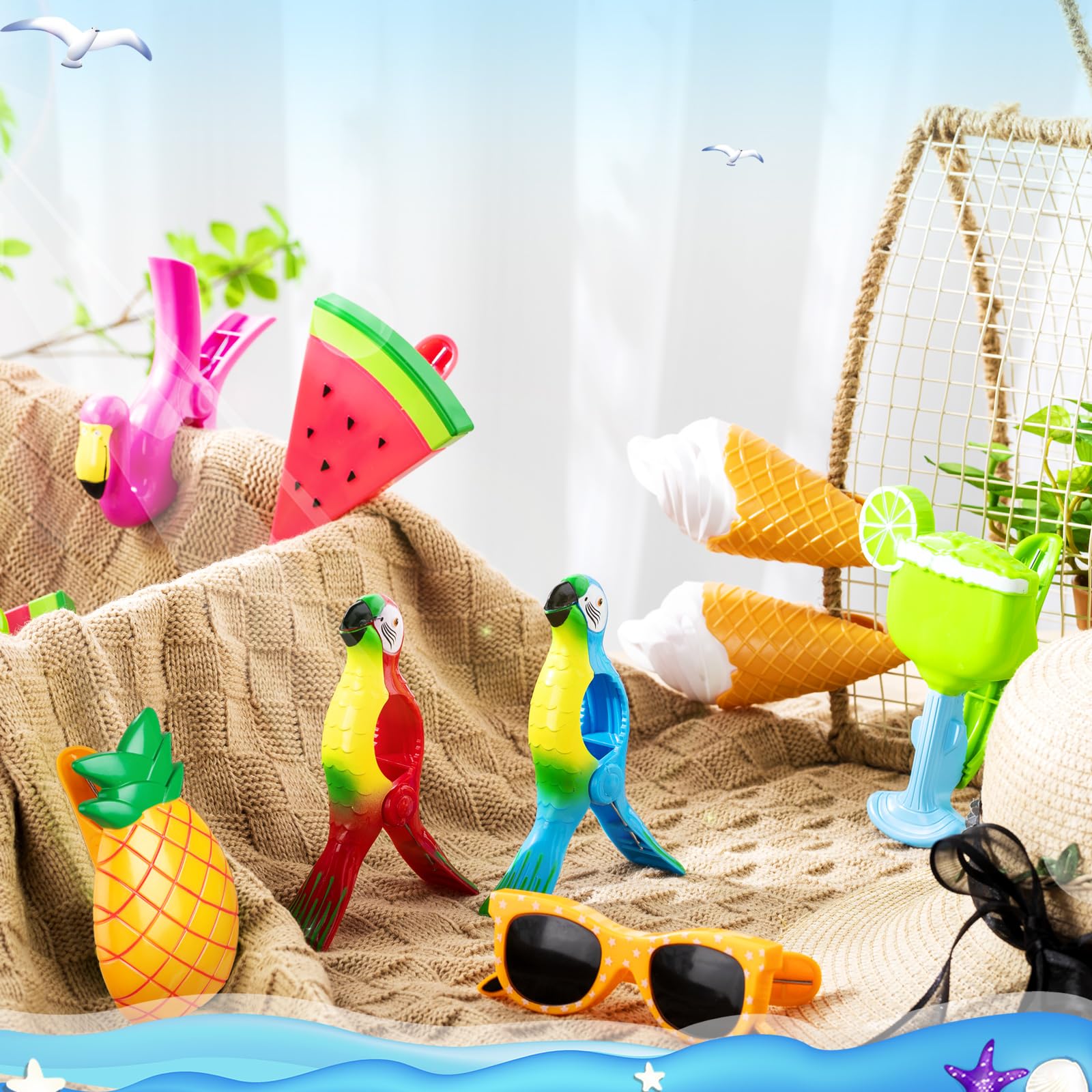 Kirmoo Beach Towel Clips For Beach Chairs Cruise Flip Flops
