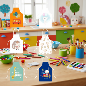 Children's Apron 12 Pack With Cute Animal Designs For Kids Cooking And Art Activities - Product Image 3