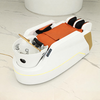 Lit de lavage électrique professionnel avec massage, chauffage, lumière LED et chauffe-eau pour salon de coiffure, spa et soins capillaires – Vente en gros