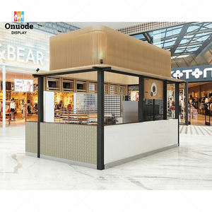 Kiosque de café de luxe pour centre commercial, comptoir élégant en fer et MDF, conception complète pour les magasins de café au détail - Product Image 5