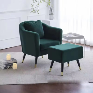 <span class=keywords><strong>Fauteuil</strong></span> de style nordique contemporain, coussin épais confortable, <span class=keywords><strong>fauteuil</strong></span> d'appoint en velours jaune, repose-pieds - Product Image 5