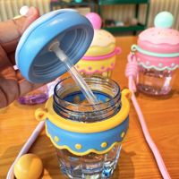 Bouteille Isotherme Portable pour Enfants en PC, Motif Gâteau Dessin Animé, Anti-fuite, Isolation Thermique 0-6 Heures, Sans BPA, Écologique, pour l'Extérieur